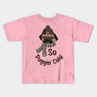 Pug In A winter Hat Kids T-Shirt